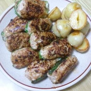 唐揚げ粉で味付け要らず！ピーマンの肉詰め